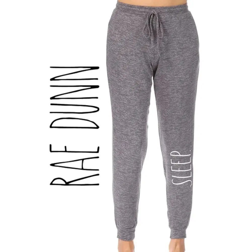 NWOT Rae Dunn Heather Charcoal Gray Sleep Pajama Pants Women's Size Small - Picture 1 of 6
